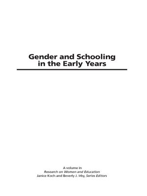 cover image of Gender and Schooling in the Early Years